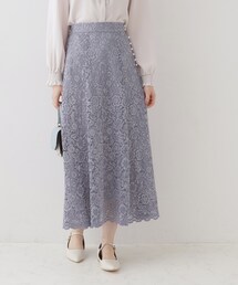 ◆【華やか主役スカート】アイテムポイントパール調コードレーススカート