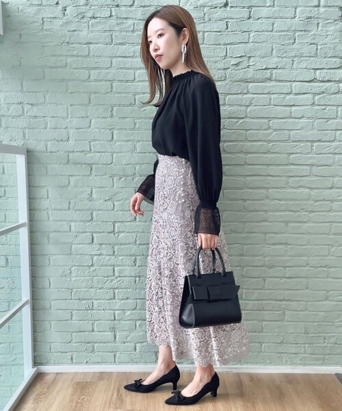 couture brooch（クチュールブローチ）の「◆【華やか主役スカート】アイテムポイントパール調コードレーススカート（スカート・レディース・ライトブルー/ベビーピンク/ベージュ・38/42/36/40）」の22枚目の写真