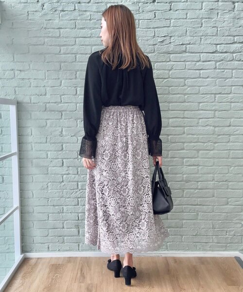 couture brooch（クチュールブローチ）の「◆【華やか主役スカート】アイテムポイントパール調コードレーススカート（スカート・レディース・ライトブルー/ベビーピンク/ベージュ・38/42/36/40）」の21枚目の写真