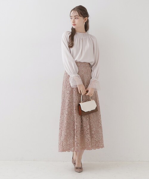 couture brooch（クチュールブローチ）の「◆【華やか主役スカート】アイテムポイントパール調コードレーススカート（スカート・レディース・ライトブルー/ベビーピンク/ベージュ・38/42/36/40）」の19枚目の写真