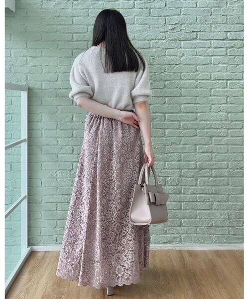 couture brooch（クチュールブローチ）の「◆【華やか主役スカート】アイテムポイントパール調コードレーススカート（スカート・レディース・ライトブルー/ベビーピンク/ベージュ・38/42/36/40）」の11枚目の写真