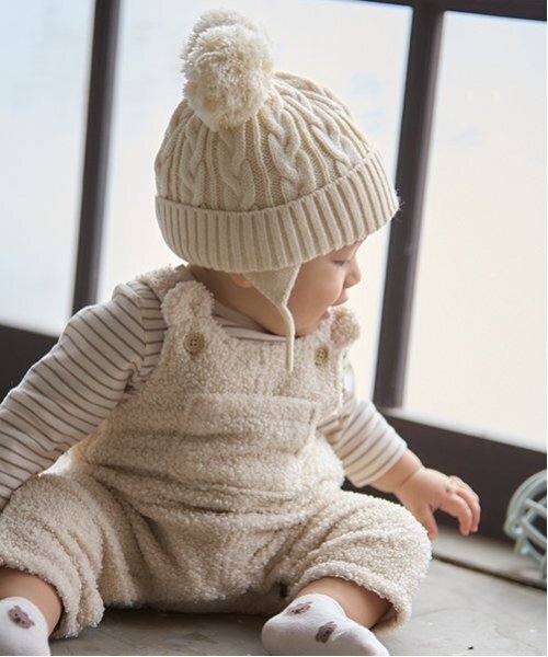 petit main（プティマイン）の「もこもこサロペット（その他ベビーウェア・キッズ・モカ/アイボリー・70cm/80ｃｍ）」の6枚目の写真