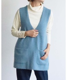 ベビーFOX混Vネックベスト