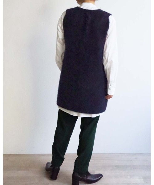 aunt lily（アントリリー）の「ベビーFOX混Vネックベスト（ベスト・レディース・サックスブルー/ブラウン/ネイビー/キナリ・FREE）」の10枚目の写真