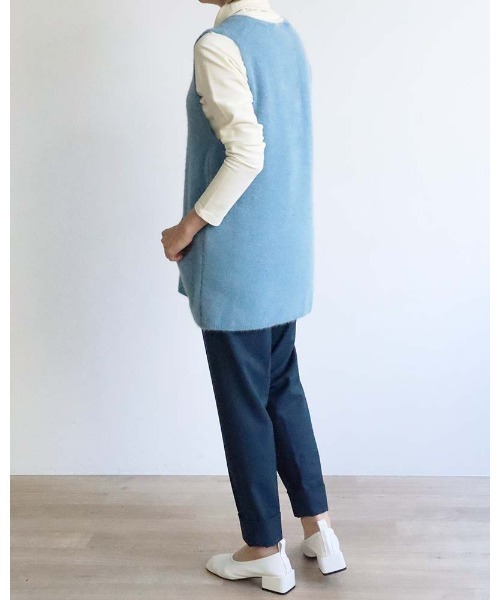 aunt lily（アントリリー）の「ベビーFOX混Vネックベスト（ベスト・レディース・サックスブルー/ブラウン/ネイビー/キナリ・FREE）」の12枚目の写真