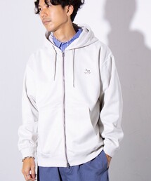 GLOSTER | 【GLOSTER/グロスター】フレンチブルドッグ刺繍 フェイクスエード 裏起毛 ZIPパーカー(パーカー)