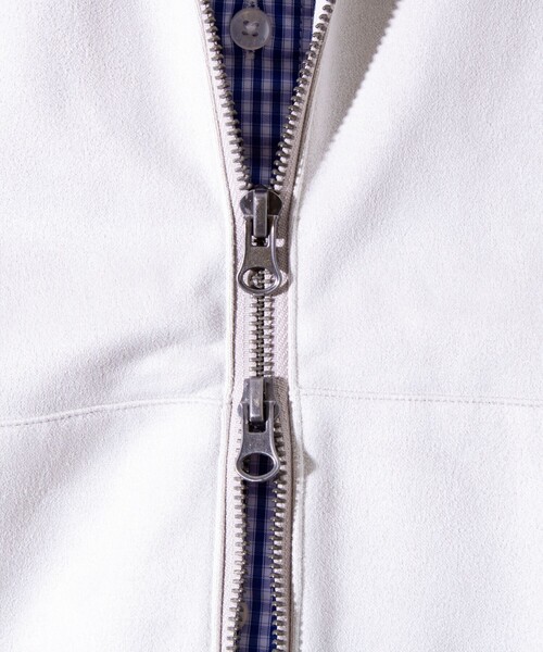 GLOSTER(グロスター)の「【GLOSTER/グロスター】フレンチブルドッグ刺繍 フェイクスエード 裏起毛 ZIPパーカー(パーカー・メンズ・サックスブルー/アイボリー/チャコールグレー/グレイッシュベージュ・M/L/S)」の8枚目の写真