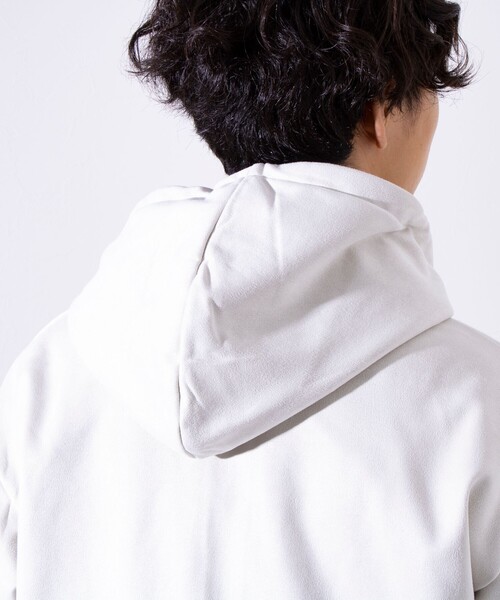 GLOSTER(グロスター)の「【GLOSTER/グロスター】フレンチブルドッグ刺繍 フェイクスエード 裏起毛 ZIPパーカー(パーカー・メンズ・サックスブルー/アイボリー/チャコールグレー/グレイッシュベージュ・M/L/S)」の10枚目の写真