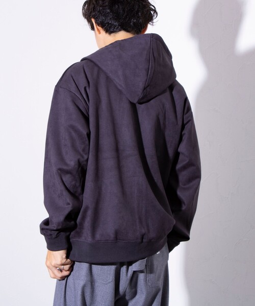 GLOSTER(グロスター)の「【GLOSTER/グロスター】フレンチブルドッグ刺繍 フェイクスエード 裏起毛 ZIPパーカー(パーカー・メンズ・サックスブルー/アイボリー/チャコールグレー/グレイッシュベージュ・M/L/S)」の14枚目の写真