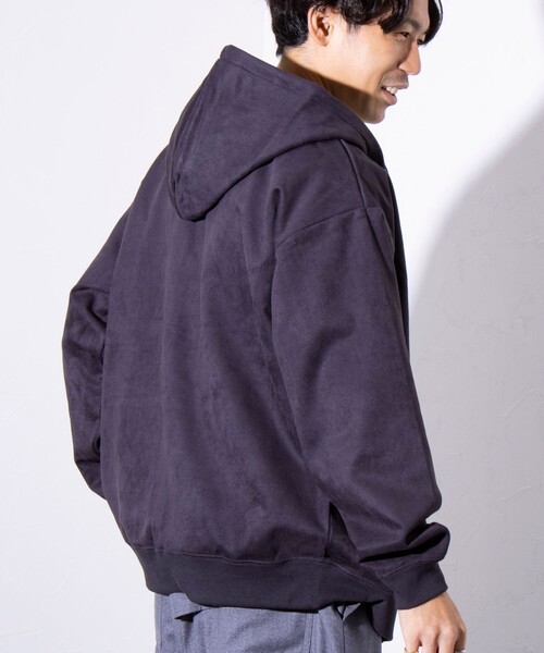 GLOSTER(グロスター)の「【GLOSTER/グロスター】フレンチブルドッグ刺繍 フェイクスエード 裏起毛 ZIPパーカー(パーカー・メンズ・サックスブルー/アイボリー/チャコールグレー/グレイッシュベージュ・M/L/S)」の15枚目の写真