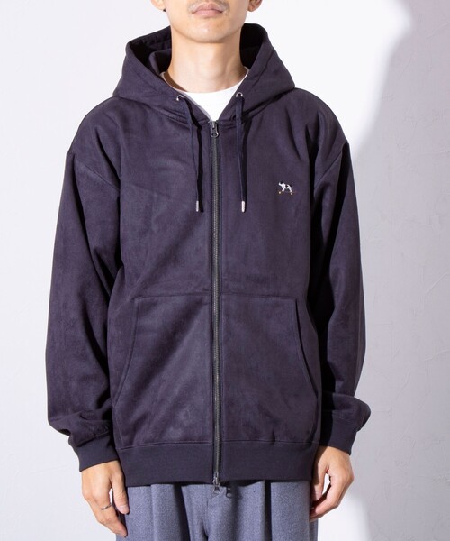 GLOSTER(グロスター)の「【GLOSTER/グロスター】フレンチブルドッグ刺繍 フェイクスエード 裏起毛 ZIPパーカー(パーカー・メンズ・サックスブルー/アイボリー/チャコールグレー/グレイッシュベージュ・M/L/S)」の20枚目の写真