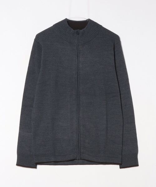 TOKYO SHIRTS（トウキョウシャツ）の「スタンドフルジップ ニットカーディガン（カーディガン/ボレロ・メンズ・ネイビー/チャコール・M/LL/L）」の2枚目の写真