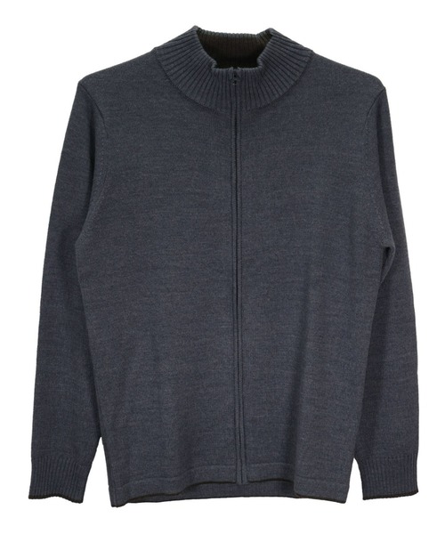 TOKYO SHIRTS（トウキョウシャツ）の「スタンドフルジップ ニットカーディガン（カーディガン/ボレロ・メンズ・ネイビー/チャコール・M/LL/L）」の3枚目の写真
