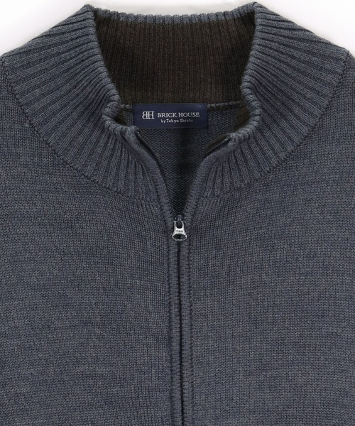 TOKYO SHIRTS（トウキョウシャツ）の「スタンドフルジップ ニットカーディガン（カーディガン/ボレロ・メンズ・ネイビー/チャコール・M/LL/L）」の10枚目の写真