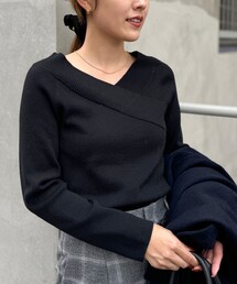《手洗い可能》カシュクール風プルオーバーニット