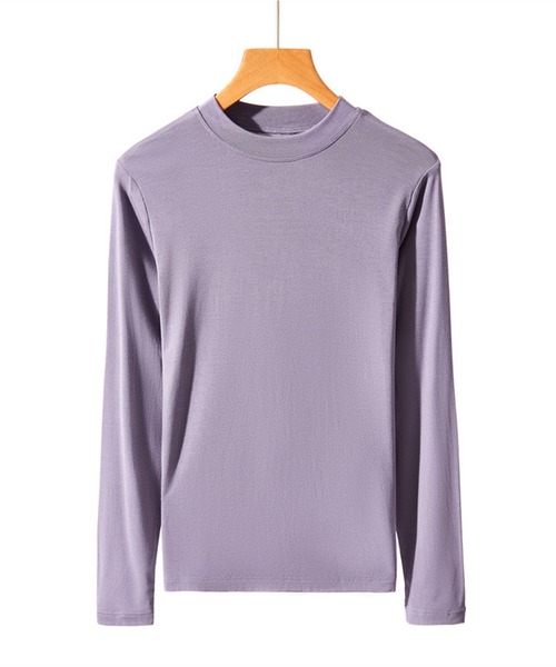 Lace Ladies(レースレディース)の「ソリッドカラー クルーネック 長袖 スリム プルオーバー(Tシャツ/カットソー・レディース・ホワイト/ブラック/パープル/グレー/ピンク/アイボリー/モカ/テラコッタ・FREE)」の7枚目の写真