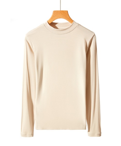 Lace Ladies(レースレディース)の「ソリッドカラー クルーネック 長袖 スリム プルオーバー(Tシャツ/カットソー・レディース・ホワイト/ブラック/パープル/グレー/ピンク/アイボリー/モカ/テラコッタ・FREE)」の1枚目の写真