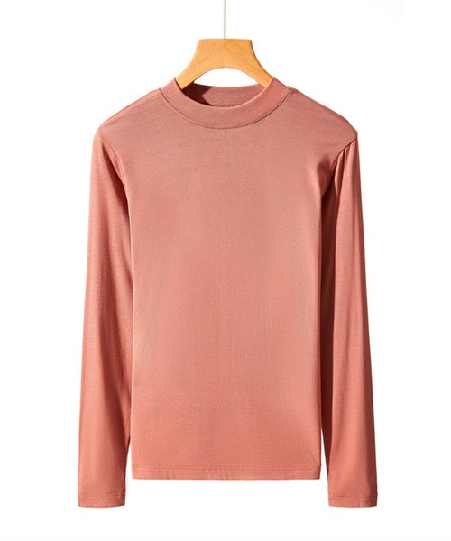 Lace Ladies(レースレディース)の「ソリッドカラー クルーネック 長袖 スリム プルオーバー(Tシャツ/カットソー・レディース・ホワイト/ブラック/パープル/グレー/ピンク/アイボリー/モカ/テラコッタ・FREE)」の6枚目の写真