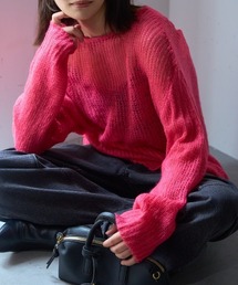 TRIANGLE PALETTE | シアーモヘアタッチロングニットプルオーバー(ニット/セーター)