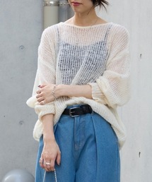 TRIANGLE PALETTE | シアーモヘアタッチロングニットプルオーバー(ニット/セーター)