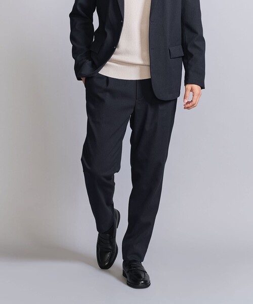 極美品】ユナイテッドアローズトウキョウ ノーカラー パンツスーツ 紺