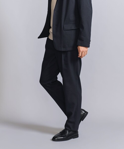 BEAUTY&YOUTH UNITED ARROWS（ビューティーアンドユースユナイテッドアローズ）の「エコ フルフラン 1プリーツ テーパードパンツ‐ウォッシャブル セットアップ対応‐（スラックス・メンズ・ネイビー/オリーブ・S/XL/L/M）」の4枚目の写真