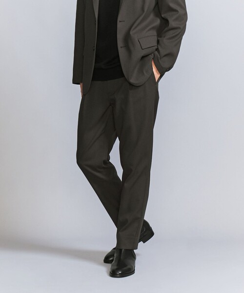 BEAUTY&YOUTH UNITED ARROWS（ビューティーアンドユースユナイテッドアローズ）の「エコ フルフラン 1プリーツ テーパードパンツ‐ウォッシャブル セットアップ対応‐（スラックス・メンズ・ネイビー/オリーブ・S/XL/L/M）」の6枚目の写真