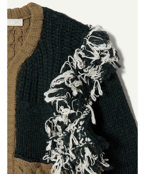 leinwande（ラインヴァンド）の「Hand Knitted Patchwork Cardigan