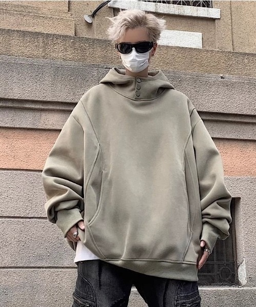 boohoo MAN★長袖 オーバーサイズ プルオーバー パーカー★茶★ PERSON'S(ファッション) パーカー 「PERSON'S/パーソンズ」袖