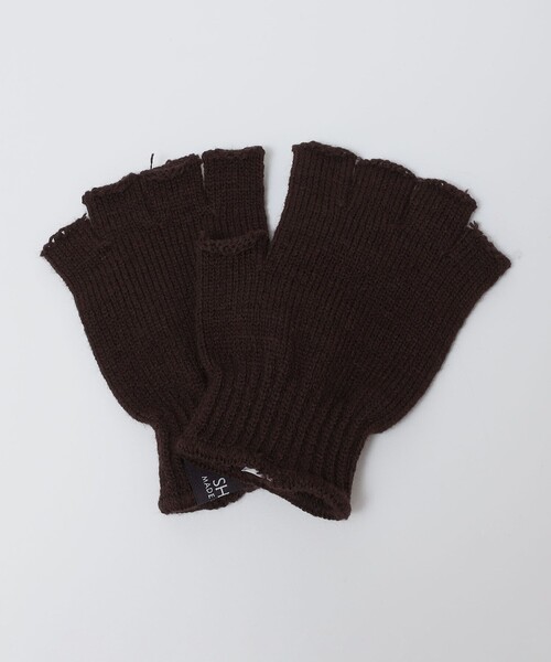 SHIPS（シップス）の「SHIPS: フィンガーレス ニット グローブ（手袋・メンズ・ダークグレー/チャコールグレー/ブラック/レッド系その他/ダークブラウン・ONE SIZE）」の4枚目の写真