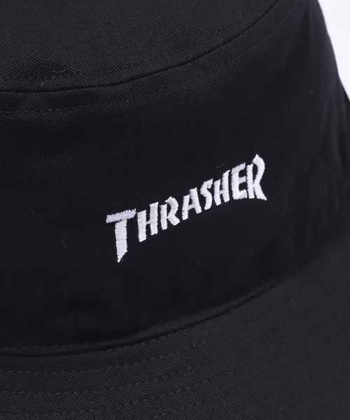 THRASHER（スラッシャー）の「【THRASHER/スラッシャー】ミニロゴ刺繍 コットンツイル バケットハット（ハット・メンズ・ブラック系/ブラック系1/ブラック系2・FREE）」の8枚目の写真