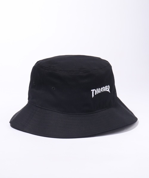 THRASHER（スラッシャー）の「【THRASHER/スラッシャー】ミニロゴ刺繍 コットンツイル バケットハット（ハット・メンズ・ブラック系/ブラック系1/ブラック系2・FREE）」の12枚目の写真