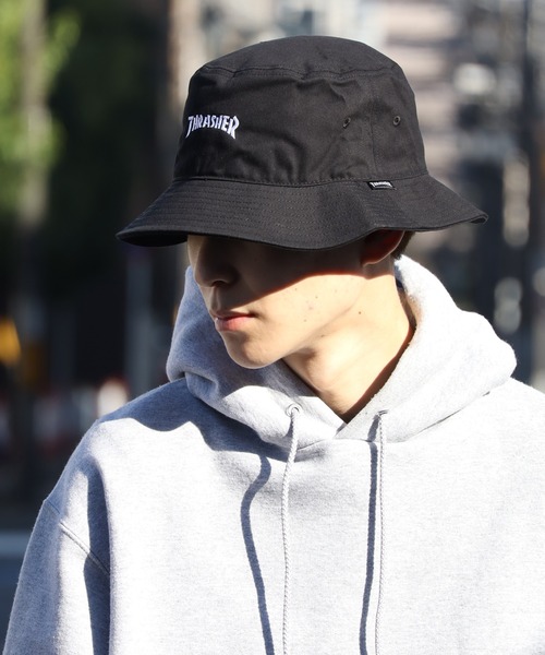 THRASHER（スラッシャー）の「【THRASHER/スラッシャー】ミニロゴ刺繍 コットンツイル バケットハット（ハット・メンズ・ブラック系/ブラック系1/ブラック系2・FREE）」の9枚目の写真
