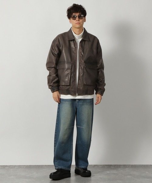 セール】ウォッシュドPUレザーブルゾン / 161799（ブルゾン）｜LAKOLE