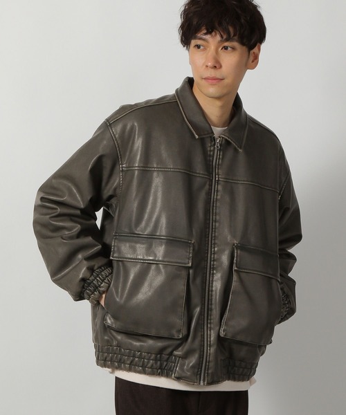 セール】ウォッシュドPUレザーブルゾン / 161799（ブルゾン）｜LAKOLE