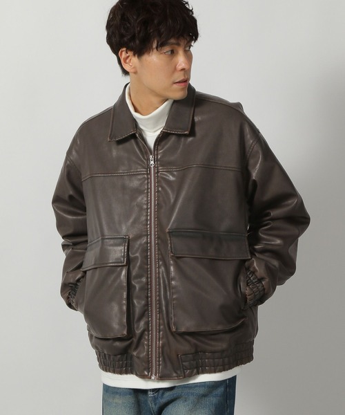 セール】ウォッシュドPUレザーブルゾン / 161799（ブルゾン）｜LAKOLE