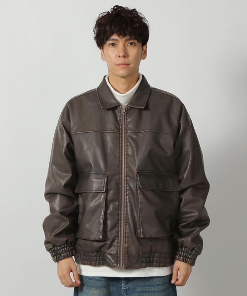 セール】ウォッシュドPUレザーブルゾン / 161799（ブルゾン）｜LAKOLE