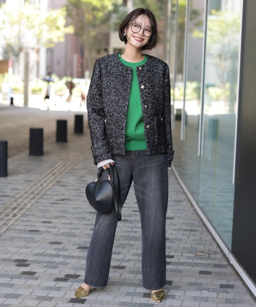 Apuweiser-riche 金釦ノーカラーショートコート Apuweiser-riche 金釦