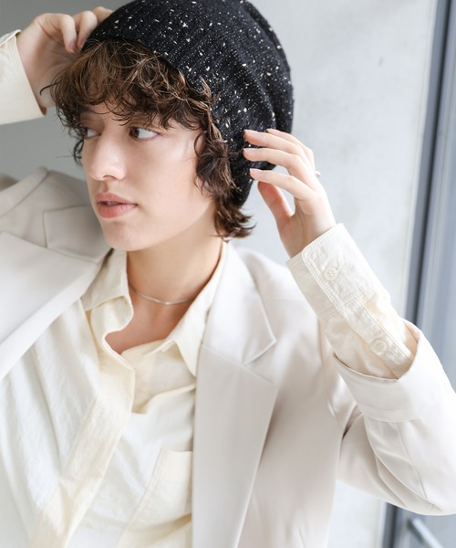 select MOCA（セレクトモカ）の「ネップラメビーニー（ニットキャップ/ビーニー・レディース・ブラック/アイボリー・FREE）」の8枚目の写真