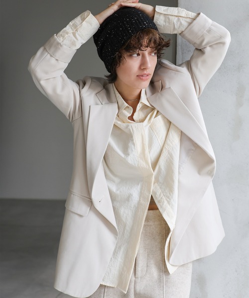 select MOCA（セレクトモカ）の「ネップラメビーニー（ニットキャップ/ビーニー・レディース・ブラック/アイボリー・FREE）」の9枚目の写真