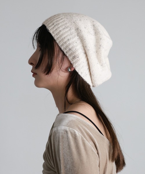 select MOCA（セレクトモカ）の「ネップラメビーニー（ニットキャップ/ビーニー・レディース・ブラック/アイボリー・FREE）」の21枚目の写真