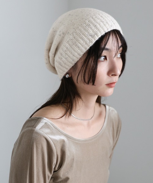select MOCA（セレクトモカ）の「ネップラメビーニー（ニットキャップ/ビーニー・レディース・ブラック/アイボリー・FREE）」の22枚目の写真