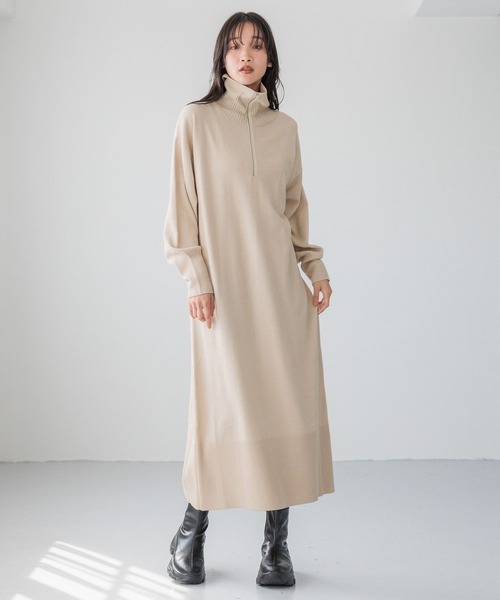 うぃーむページ ハイZIPニットワンピース 211987