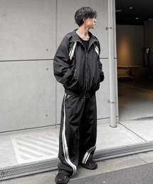 Chikashitsu +（チカシツプラス）の「【Chikashitsu +】set up line track jacket / 【チカシツプラス】セットアップサイドライントラックジャケット（ブルゾン）」