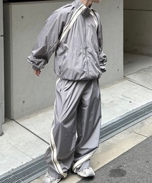 Chikashitsu +（チカシツプラス）の「【Chikashitsu +】set up line track jacket / 【チカシツプラス】セットアップサイドライントラックジャケット（ブルゾン）」