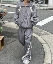 Chikashitsu +（チカシツプラス）の「【Chikashitsu +】set up line track jacket / 【チカシツプラス】セットアップサイドライントラックジャケット（ブルゾン）」