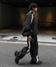 Chikashitsu +（チカシツプラス）の「【Chikashitsu +】set up line track jacket / 【チカシツプラス】セットアップサイドライントラックジャケット（ブルゾン）」