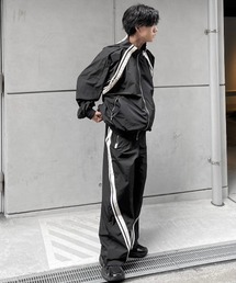 Chikashitsu +（チカシツプラス）の「【Chikashitsu +】set up line track jacket / 【チカシツプラス】セットアップサイドライントラックジャケット（ブルゾン）」