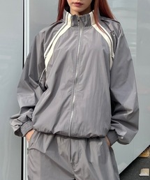 Chikashitsu +（チカシツプラス）の「【Chikashitsu +】set up line track jacket / 【チカシツプラス】セットアップサイドライントラックジャケット（ブルゾン）」