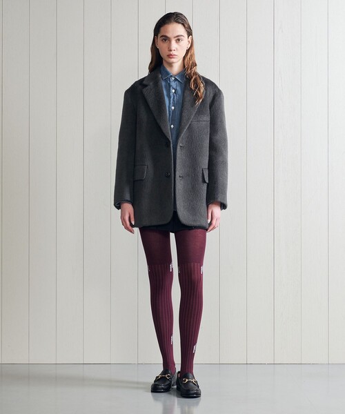 H BEAUTY&YOUTH UNITED ARROWS(エイチビューティーアンドユースユナイテッドアローズ)の「<H>モヘヤウールシャギー ビッグジャケット(テーラードジャケット・レディース・ダークグレー/ブラック・S/M)」の4枚目の写真